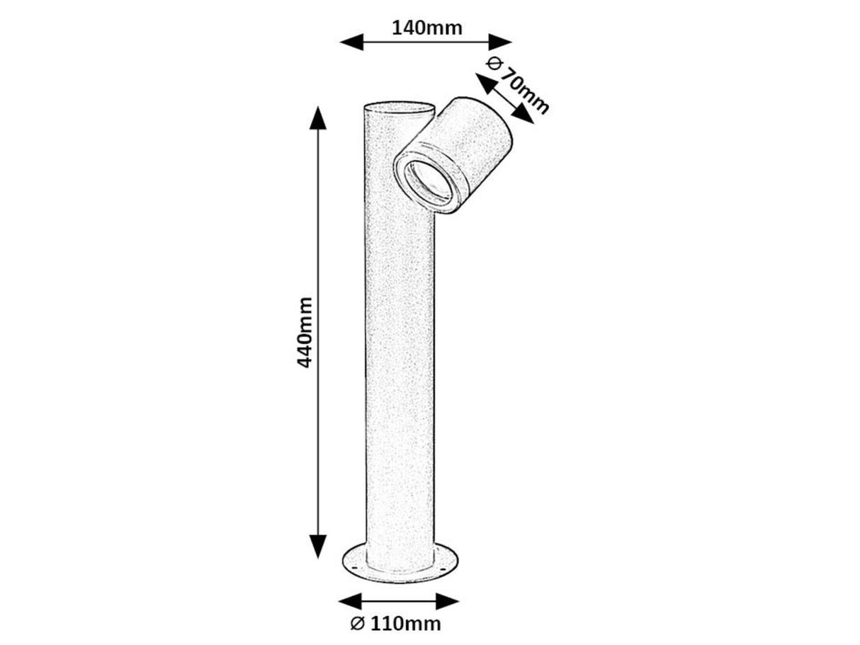 Stalp exterior Enol, negru, 1 x GU10, H.44cm, IP44, Rabalux, 77112