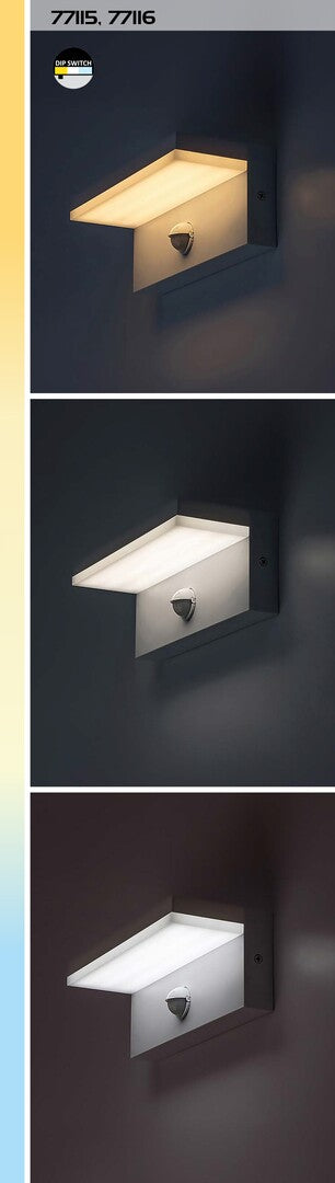 Aplica LED exterior Zaragoza, negru, 9W, 800lm, 2700K, 4000K, 6500K, IP54, Rabalux, 77115