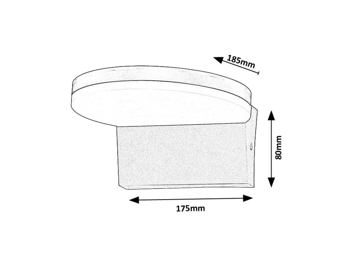 Aplica LED exterior Batida, negru, 9W, 900lm, 2700, 4000, 6500K, IP54, Rabalux, 77117