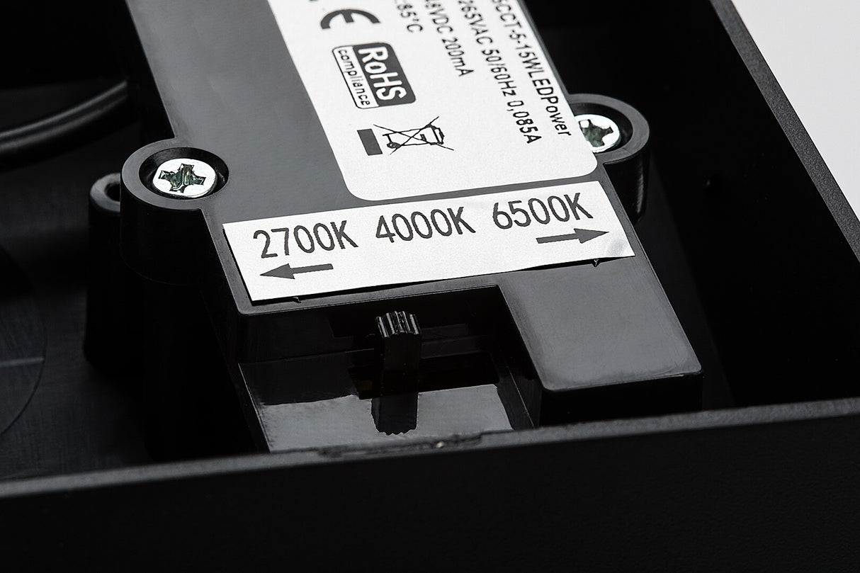 Aplica LED exterior Batida, negru, 9W, 900lm, 2700, 4000, 6500K, IP54, Rabalux, 77117