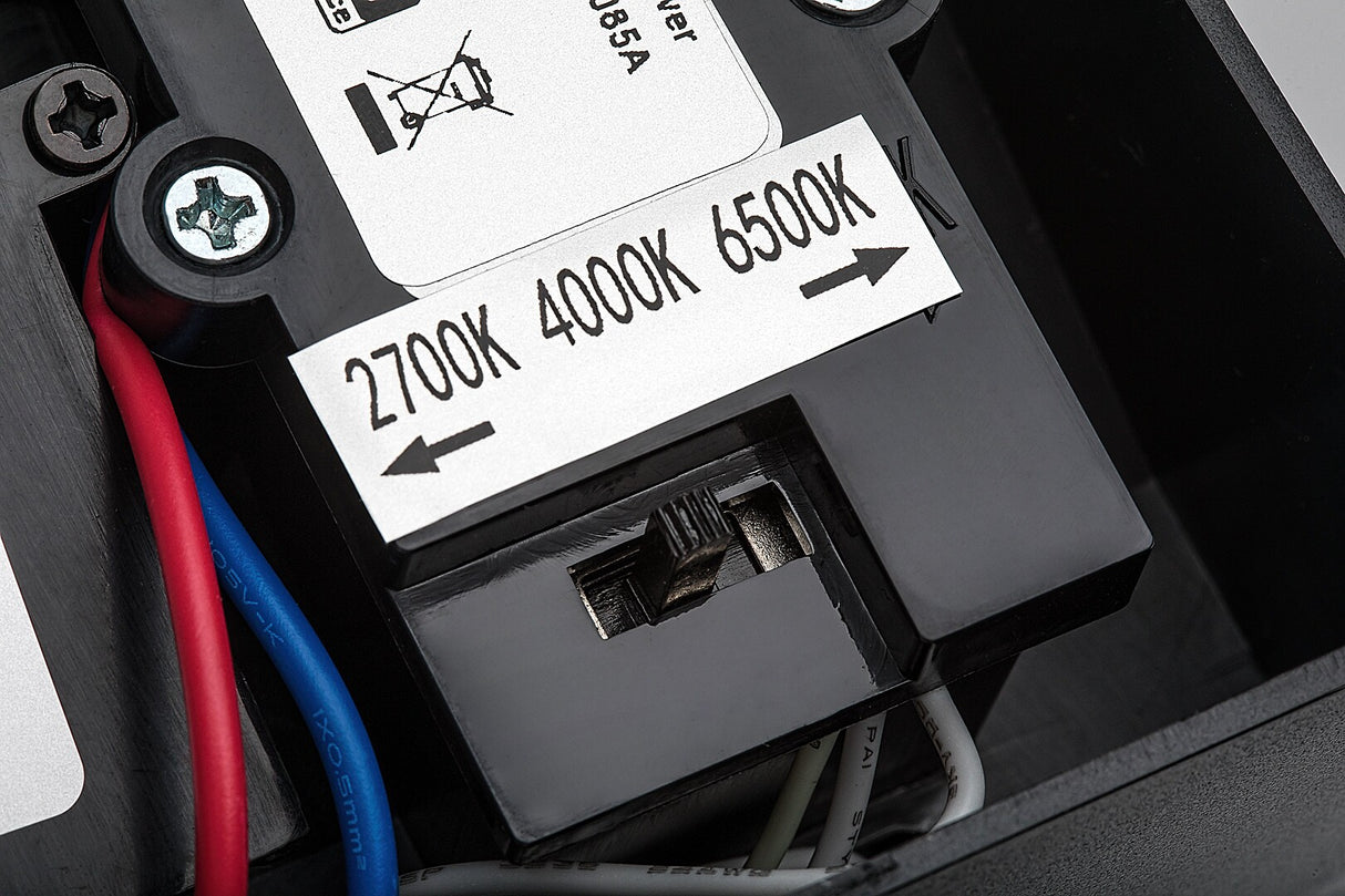 Aplica LED exterior Batida, negru, 9W, 900lm, 2700K, 4000K, 6500K, IP54, Rabalux, 77119