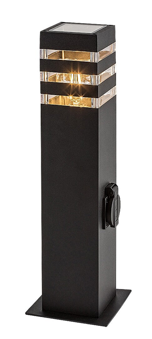 Stalp exterior Ankara, negru, 1 x E27, H.44, IP44, Rabalux, 77122