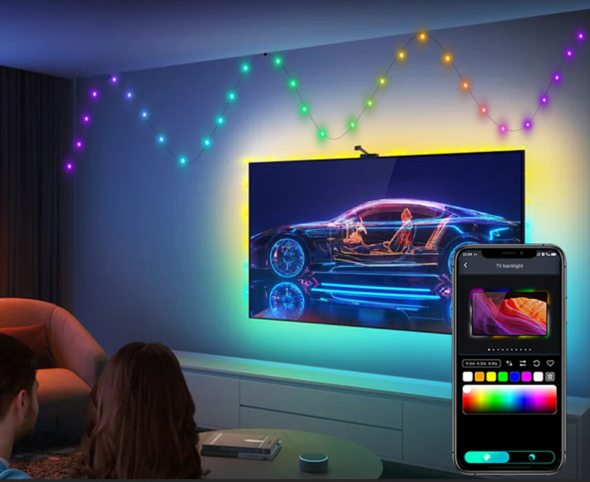 Banda led decorativa exterior, BIRI, 2,8W, RGB, WIFI+telecomanda, 5m, IP44, Rabalux 77123