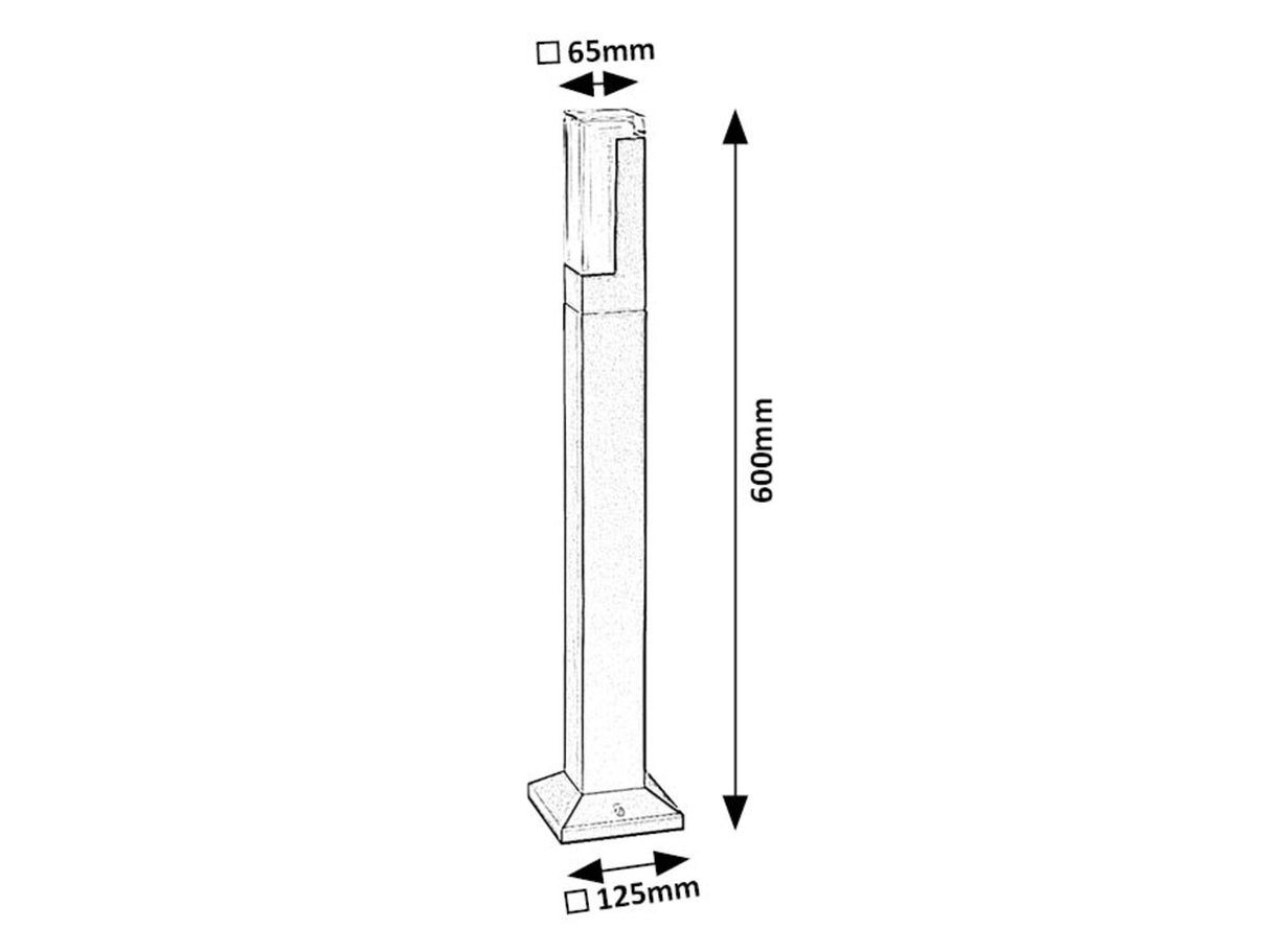 Stalp exterior LED Darvas, negru, 7W, 450lm, 2700K,4000K,6000K, H.60, IP54, Rabalux, 77128