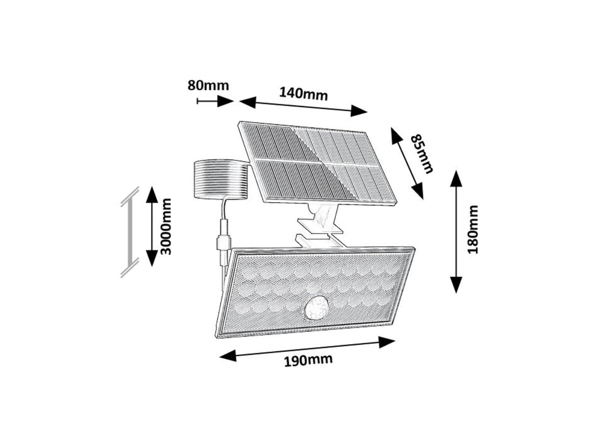 Aplica LED exterior Zavod, negru, 8W, 800lm, 5000K, IP65, Rabalux, 77129