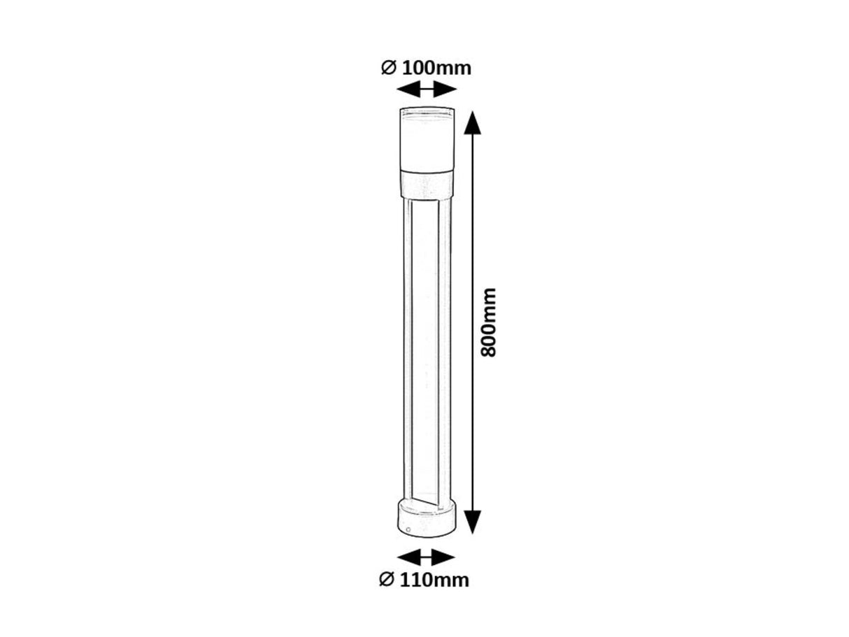 Stalp exterior LED Leitha, negru, 12W, 700lm, 3000K, H.80, IP44, Rabalux, 77132