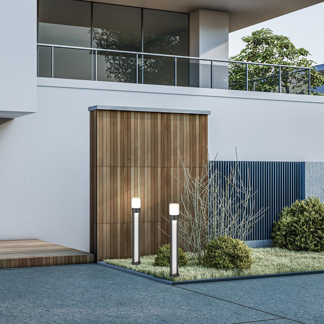 Stalp exterior LED Leitha, negru, 12W, 700lm, 3000K, H.80, IP44, Rabalux, 77132