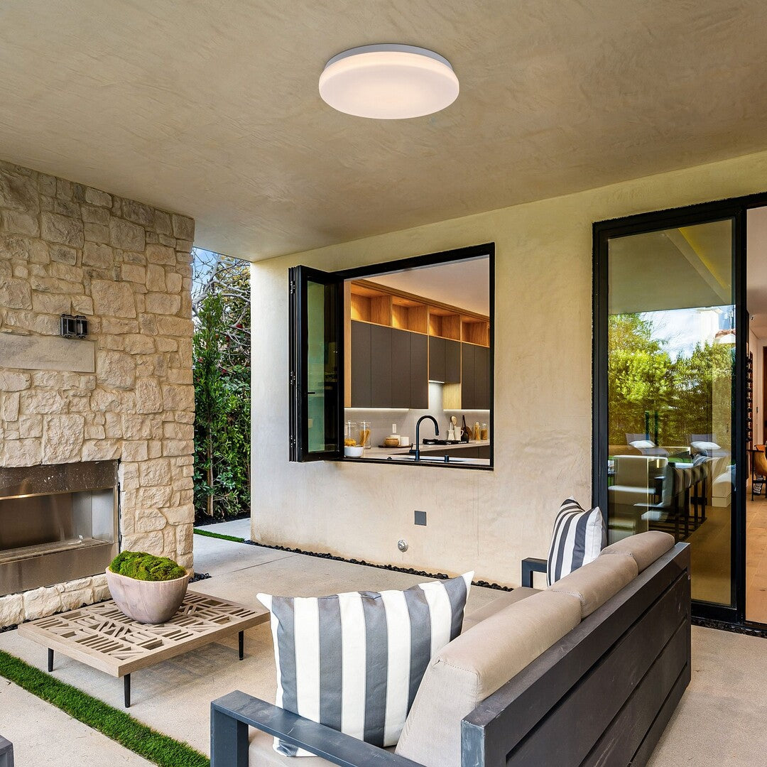 Plafoniera LED exterior Lowar, alb, 12W, 750lm, 3000K, 4000K, 6000K, D.24cm, IP44, Rabalux, 77133