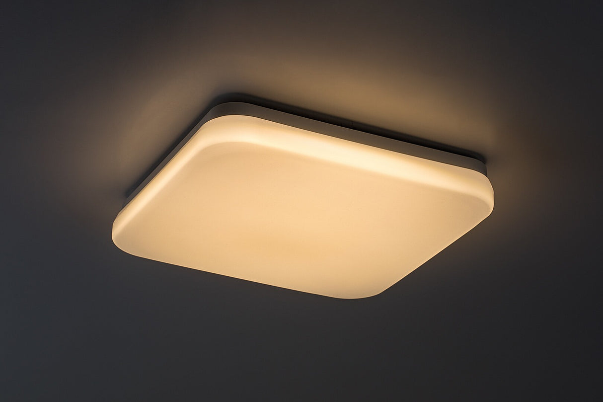 Plafoniera LED exterior Lowar cu senzor de miscare, alb, 18W, 1150lm, 3000K, D.28.5cm, IP44, Rabalux, 77137