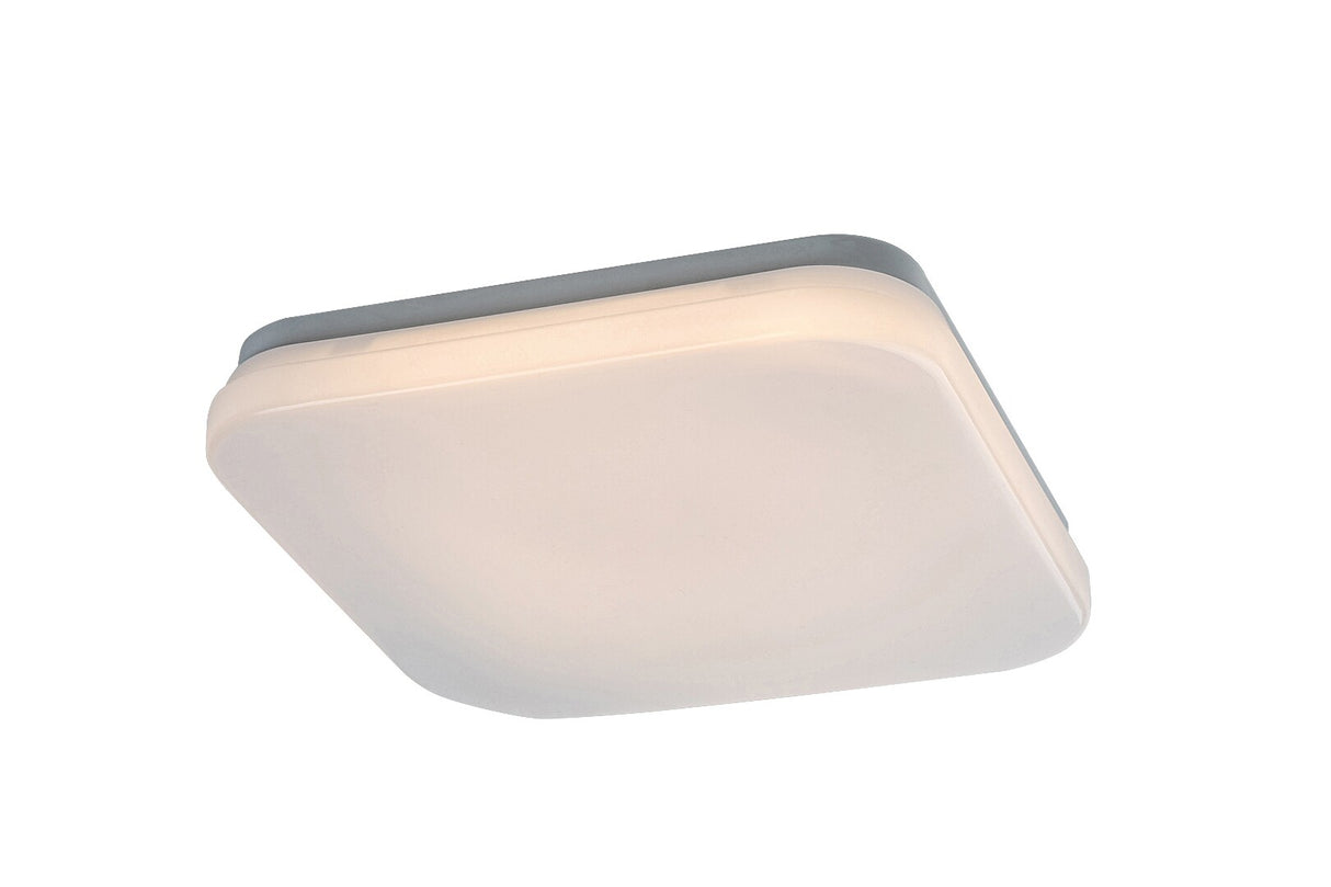 Plafoniera LED exterior Lowar, cu senzor miscare, alb, 18W, 1150lm, 4000K, D.28.5cm, IP44, Rabalux , 77138
