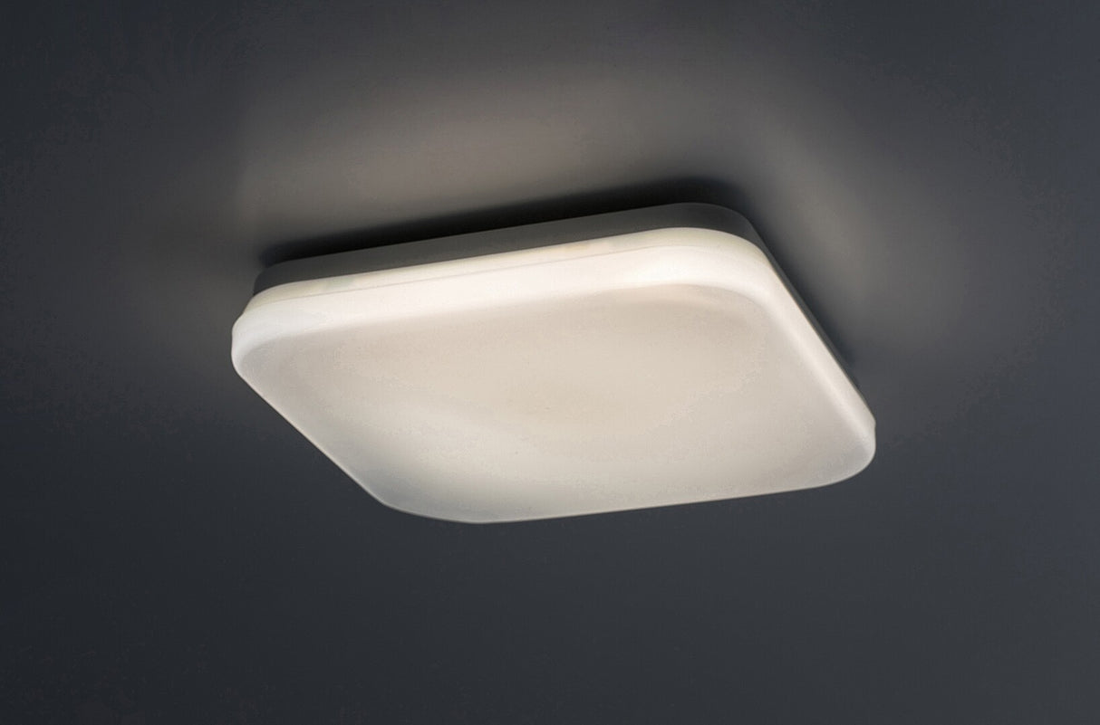 Plafoniera LED exterior Lowar, cu senzor miscare, alb, 18W, 1150lm, 4000K, D.28.5cm, IP44, Rabalux , 77138