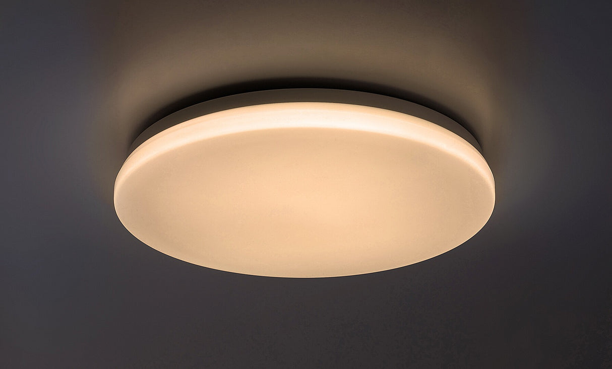 Plafoniera LED exterior Lowar, cu senzor miscare, alb, 24W, 1450lm, 4000K, D.35cm, IP44, Rabalux, 77140
