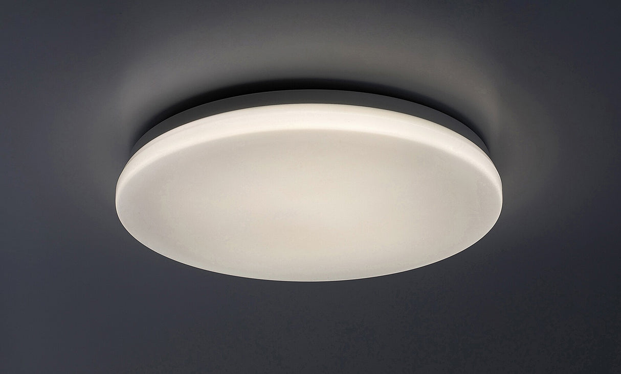 Plafoniera LED exterior Lowar, cu senzor miscare, alb, 24W, 1450lm, 4000K, D.35cm, IP44, Rabalux, 77140