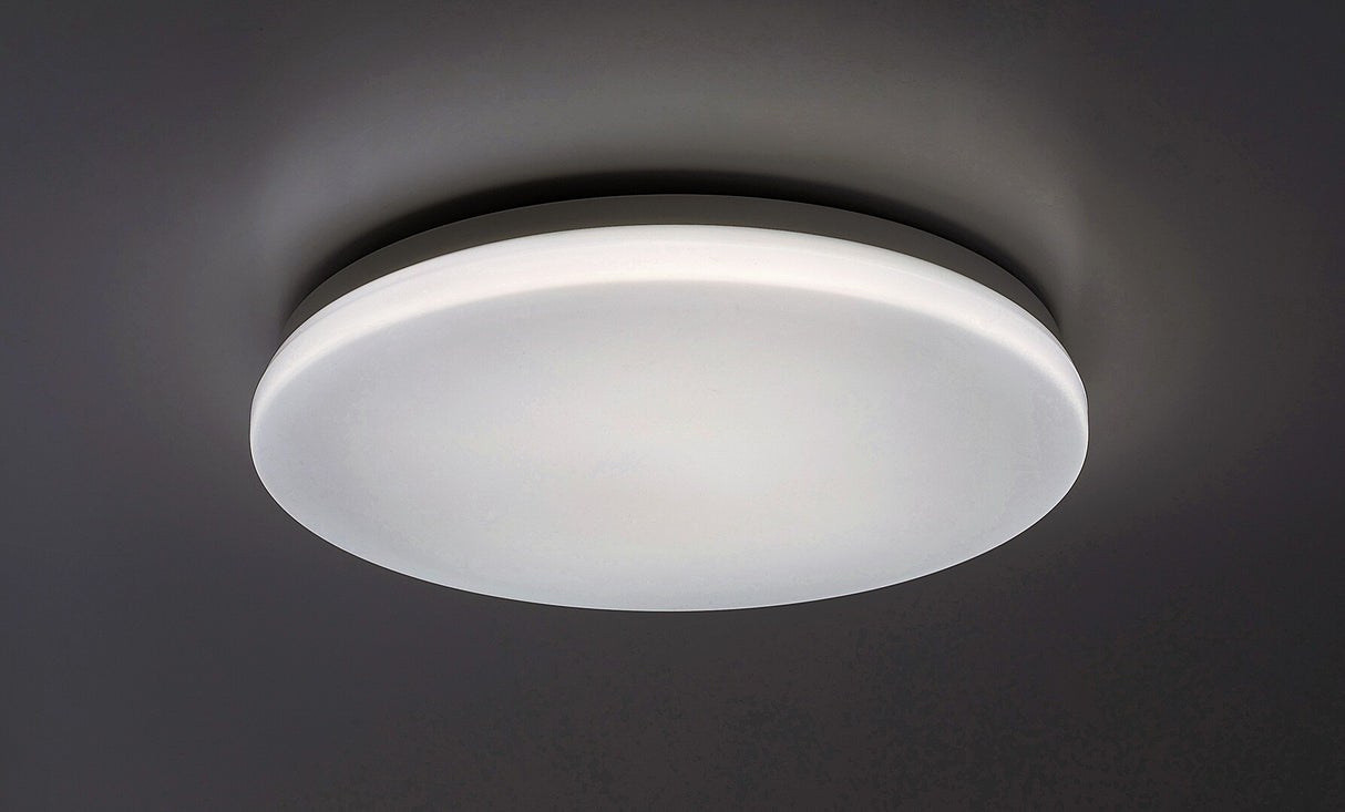 Plafoniera LED exterior Lowar, cu senzor miscare, alb, 24W, 1450lm, 4000K, D.35cm, IP44, Rabalux, 77140