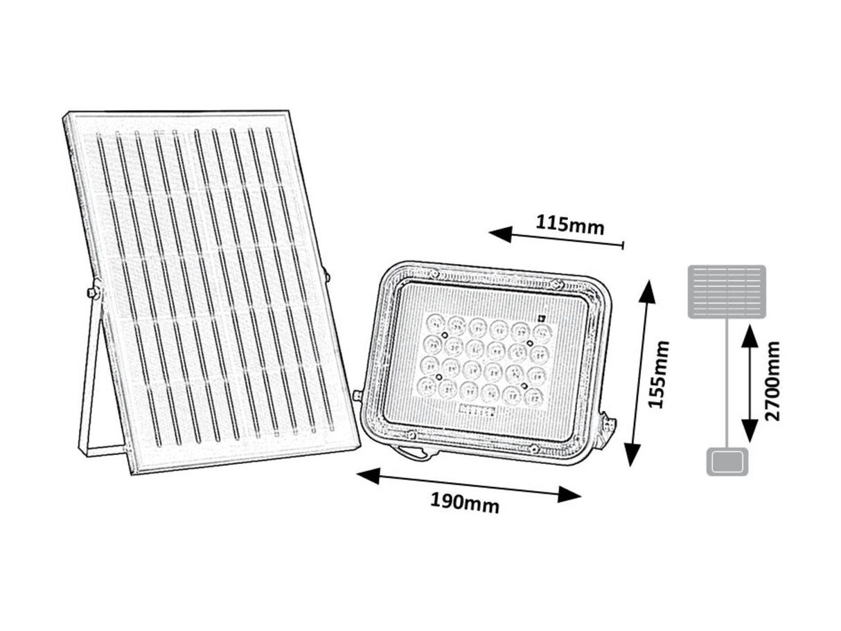 Aplica LED exterior solara Melk, negru, 6,5W, IP65, Rabalux, 77141