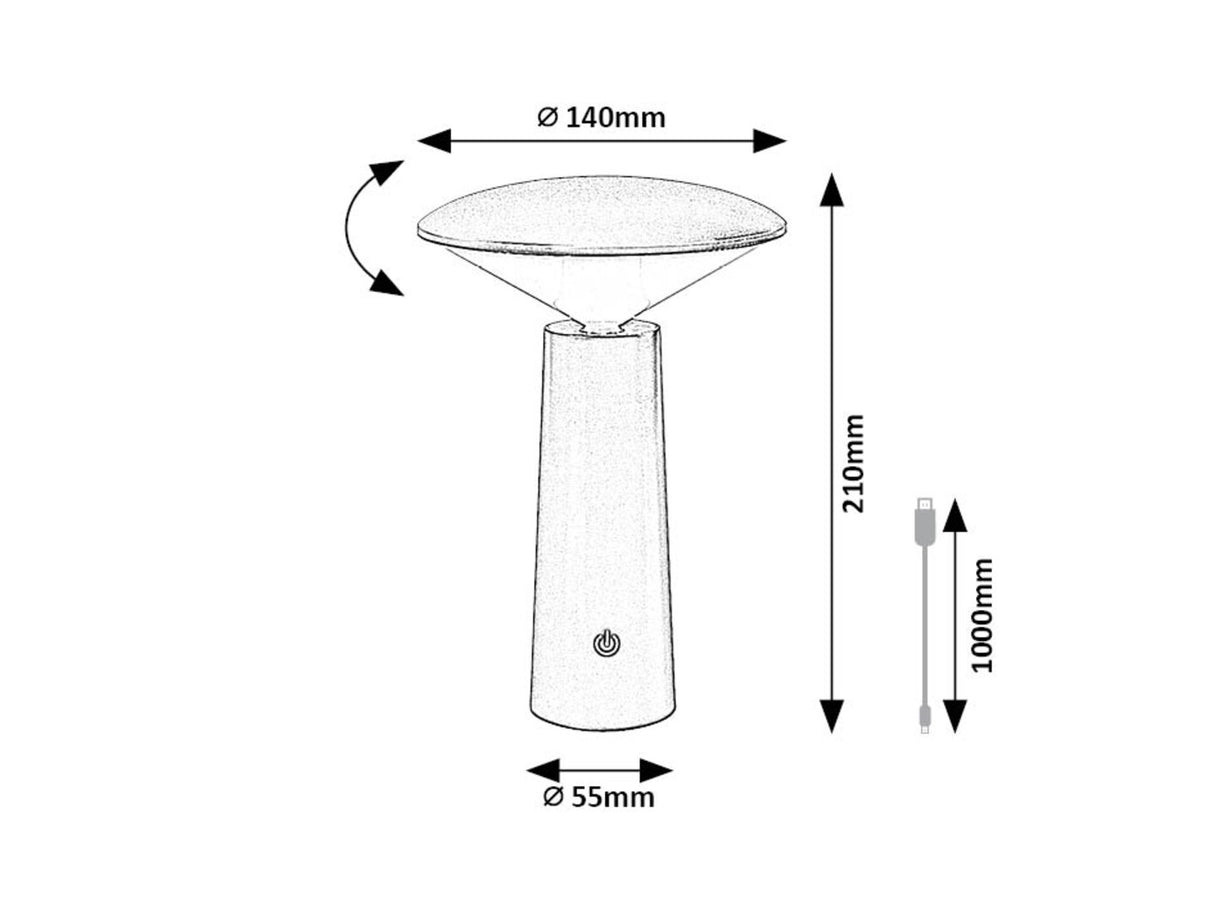 Veioza LED exterior Polperro, alb, 3W, 180lm, 2800K, 4000K, 6500K, IP20, Rabalux, 77146