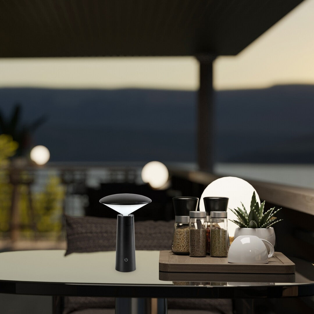 Veioza LED exterior Polperro, negru, 3W, 180lm, 2800K, 4000K, 6500K, IP20, Rabalux, 77147