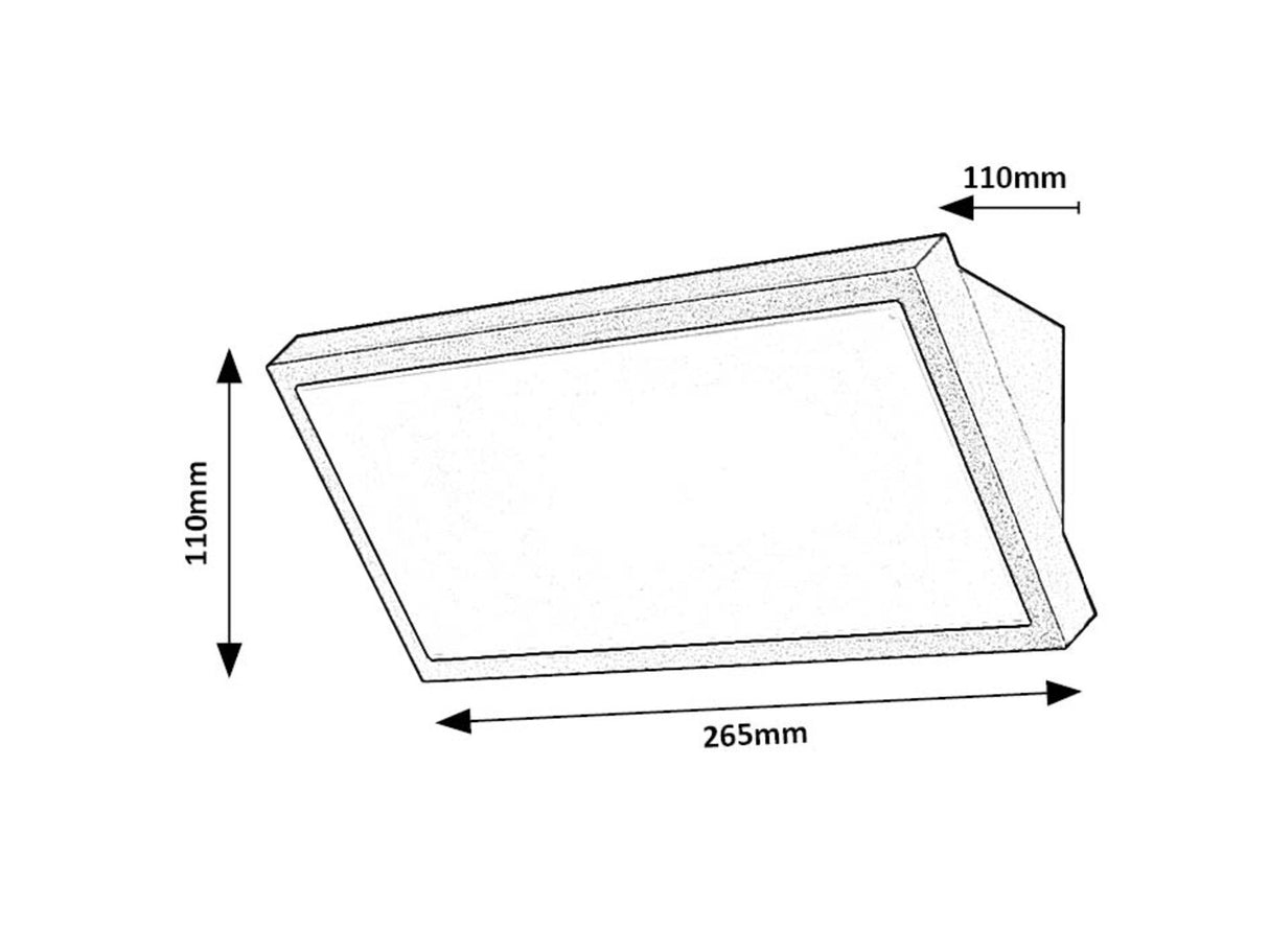 Aplica LED exterior Rapla2, negru, 18W, 1700lm, 2700K, 4000K, 6500K, IP65, Rabalux, 77150