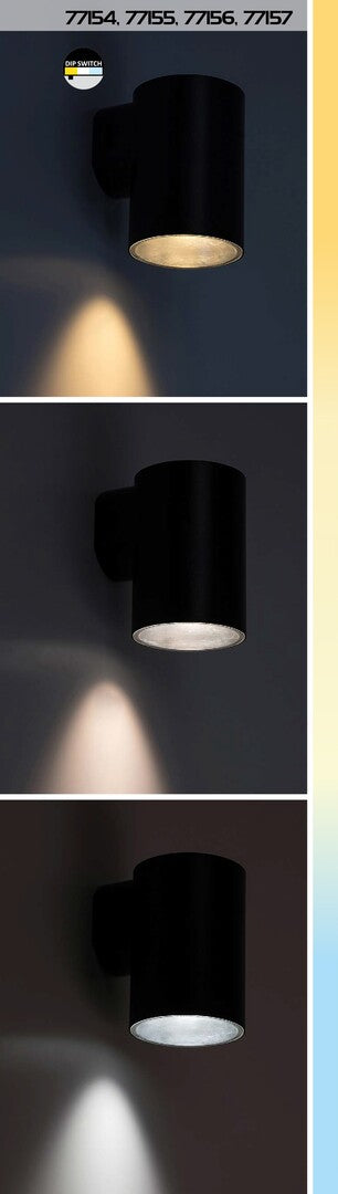 Aplica LED exterior Urfa, negru, 18W, 1800lm, 2700K, 4000K, 6500K, IP65, Rabalux, 77155