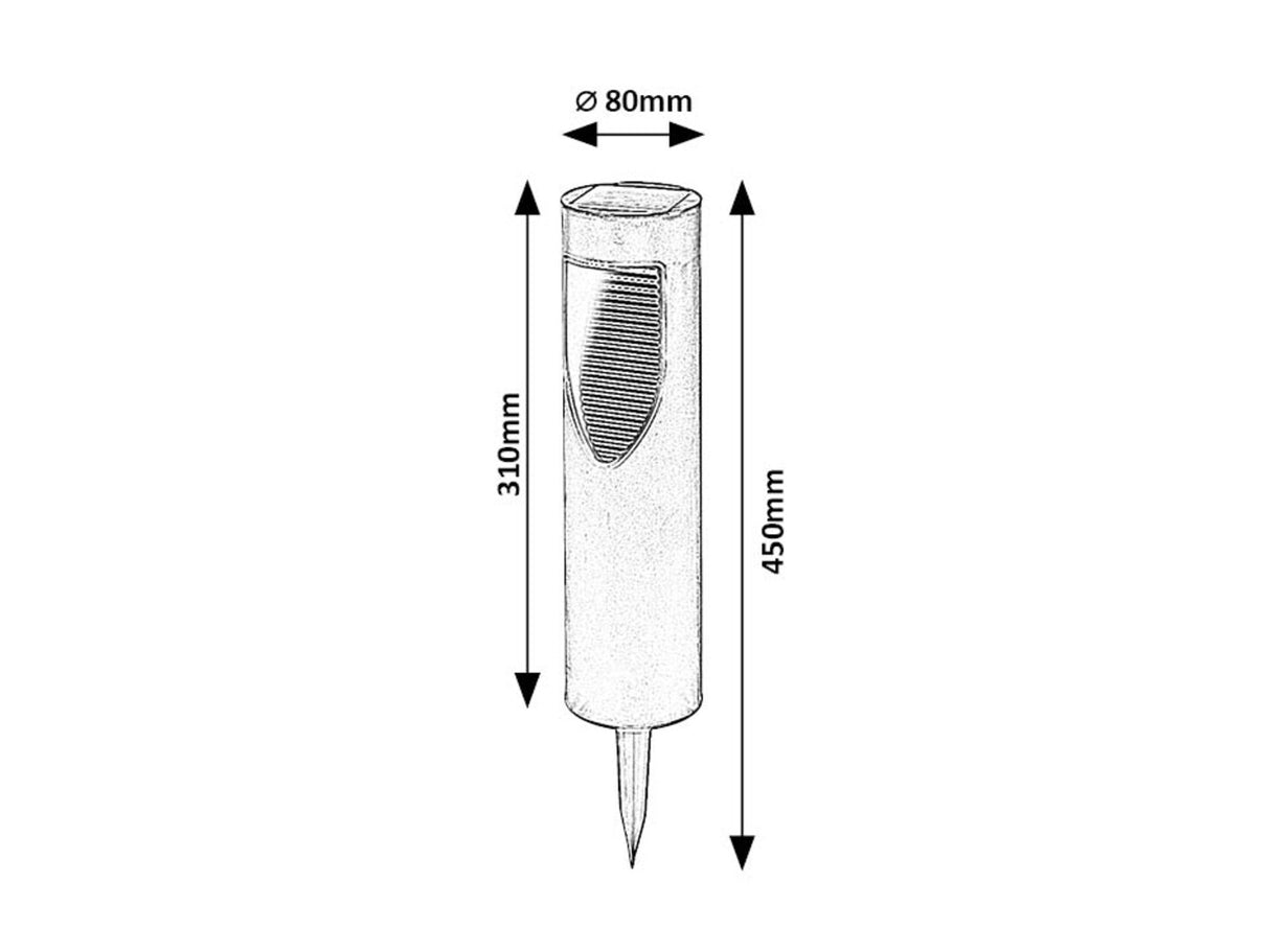 Lampadar Ravello, negru, LED 0,1W, H.31cm, IP44, Rabalux, 77158