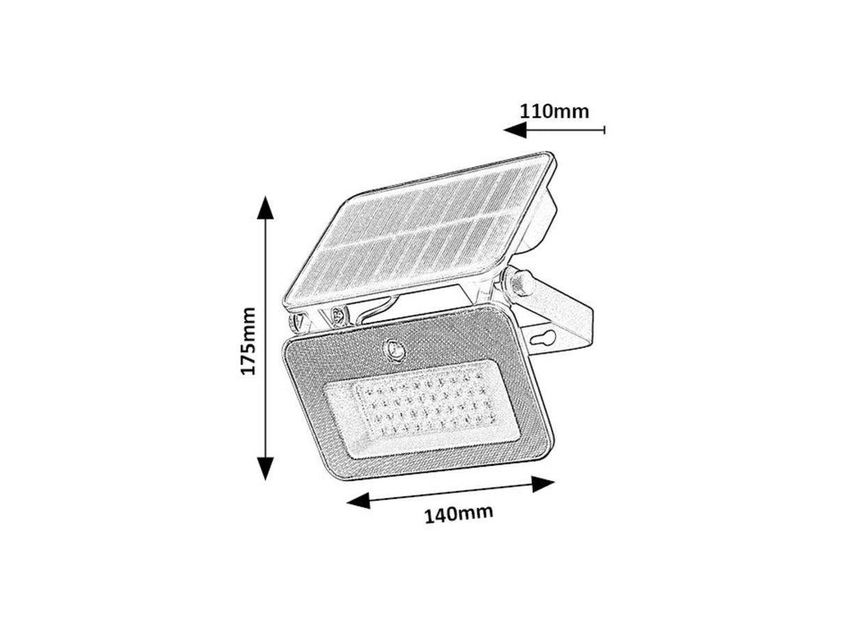 Aplica LED exterior Tarcal, negru, 6W, 1000lm, 3000K, 4000K, 6500K, IP65, Rabalux, 77159