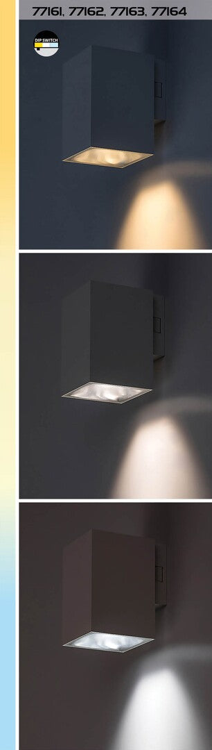 Aplica LED exterior Urfa, alb, 9W, 900lm, 2700K, 4000K, 6500K, IP65, Rabalux, 77163