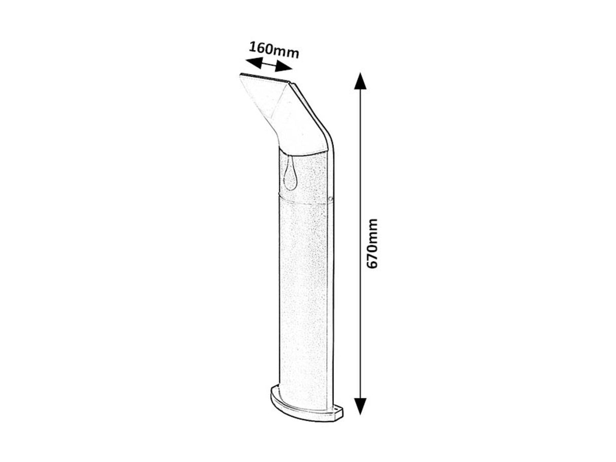 Stalp LED exterior LED Tolna, negru, 10W, 740lm, 3000K, H.67, IP54, Rabalux, 77173