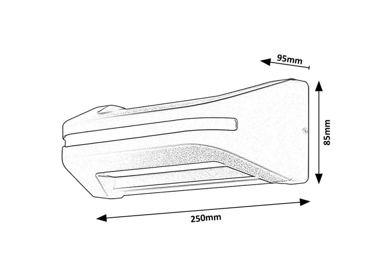 Aplica LED exterior Kobarid, negru, 20W, 800lm, 4000K, IP54, Rabalux, 77174
