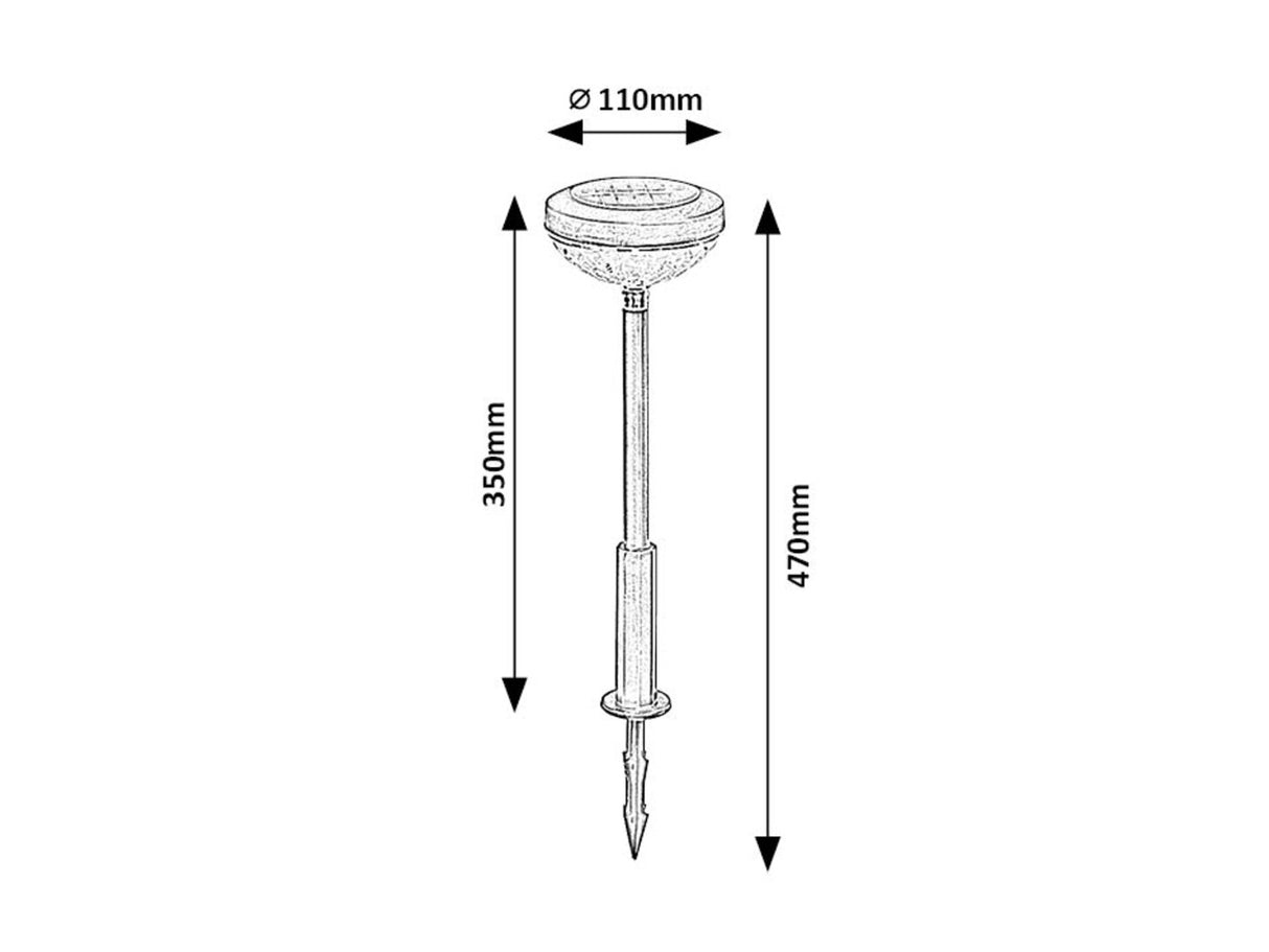 Lampa LED exterior solara Monor, negru, 0,1W, IP44, Rabalux, 77177