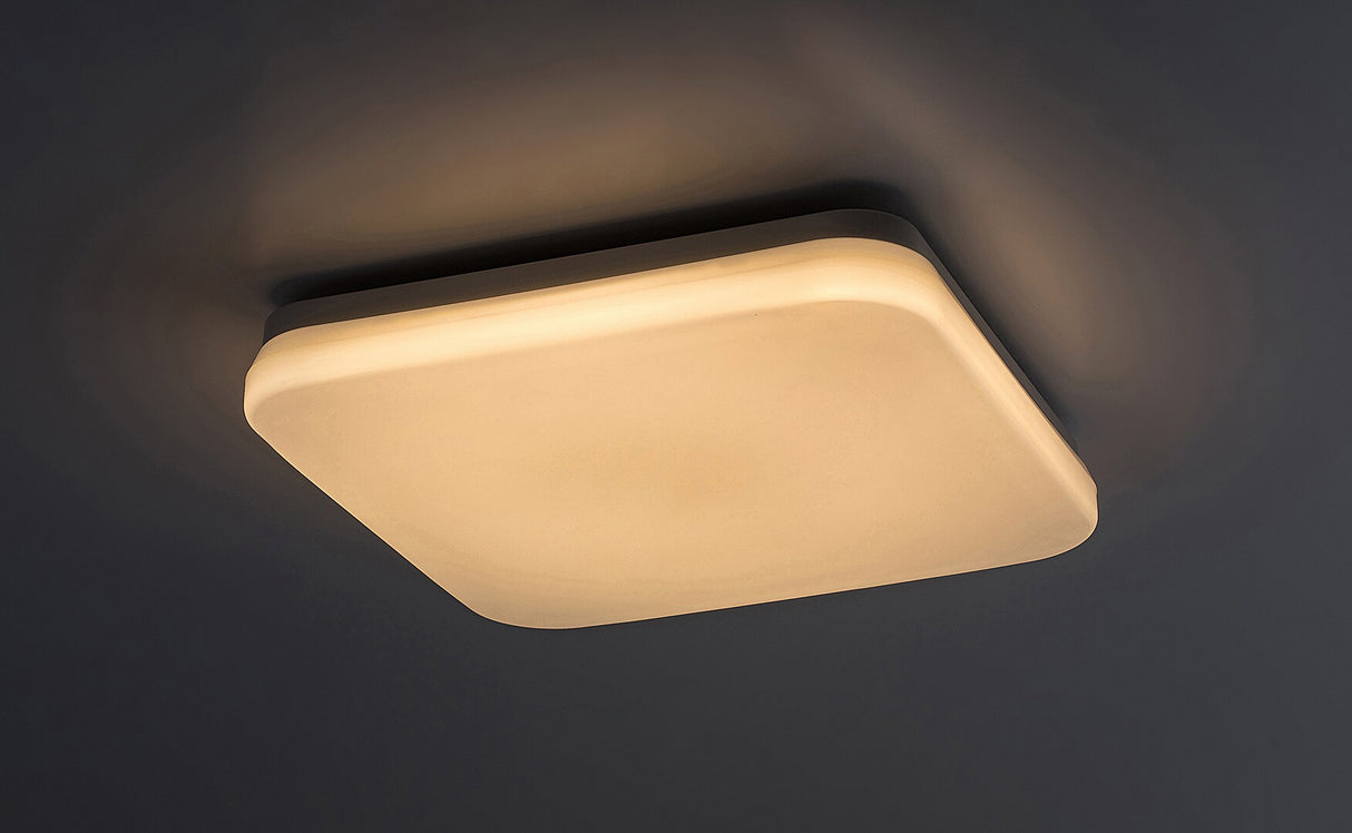 Plafoniera LED exterior Lowar, alb, 18W, 1100lm, 3000K, 4000K, 6000K, D.28.5cm, IP44, Rabalux, 77181