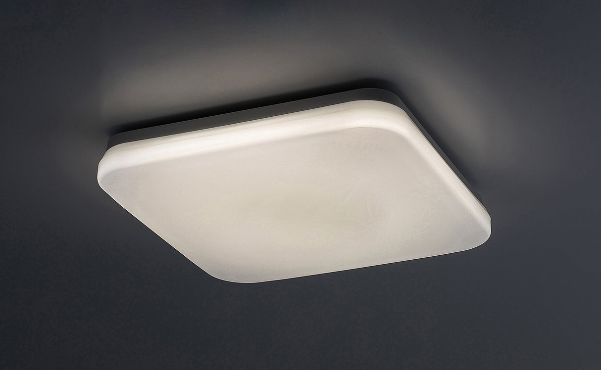 Plafoniera LED exterior Lowar, alb, 18W, 1100lm, 3000K, 4000K, 6000K, D.28.5cm, IP44, Rabalux, 77181