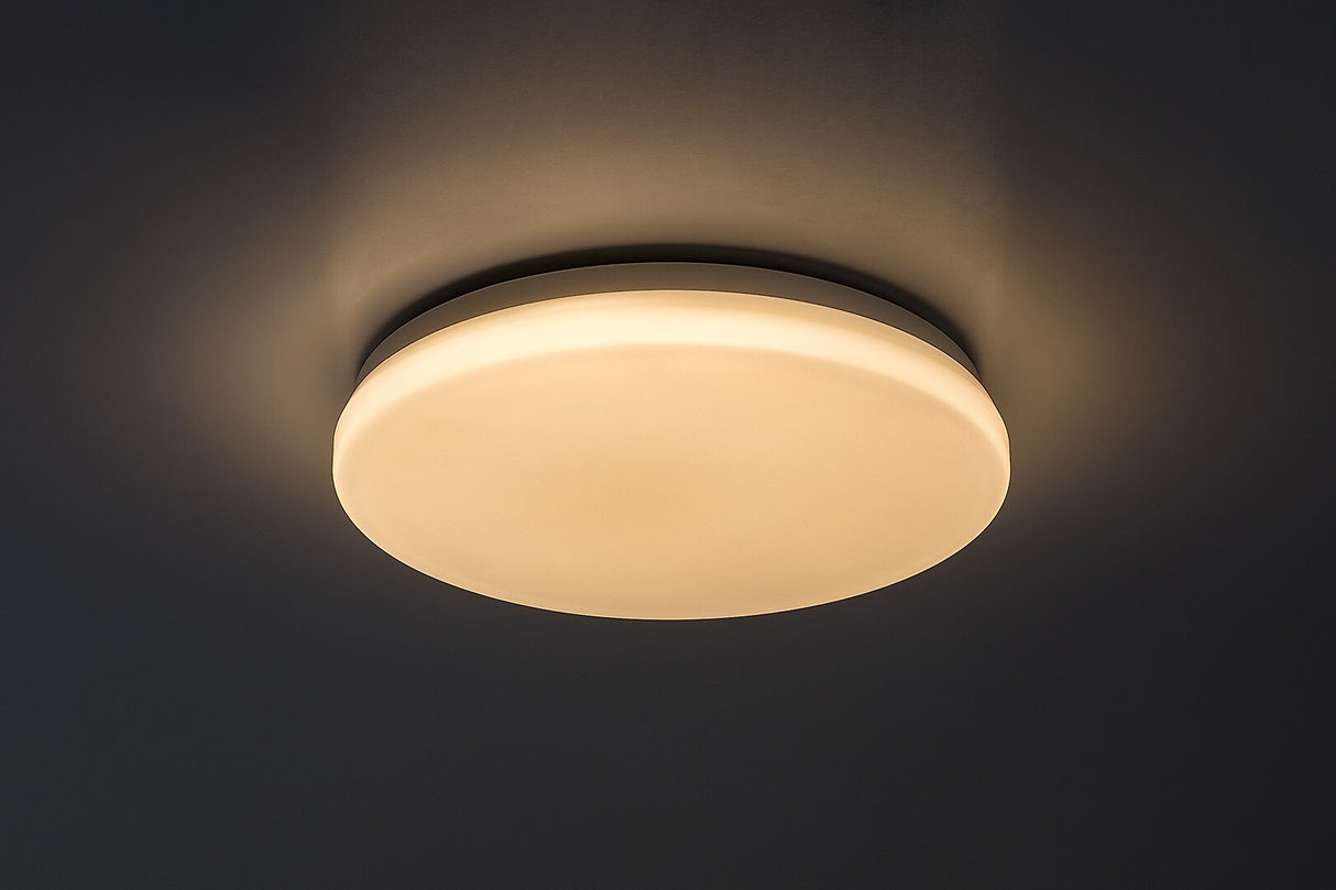 Plafoniera LED exterior Lowar, alb, 18W, 1100lm, 3000K, 4000K, 6000K, D.28.5cm, IP44, Rabalux, 77182