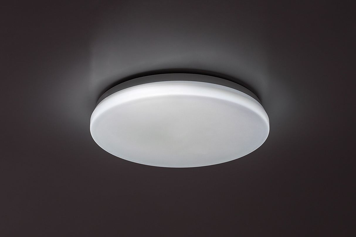 Plafoniera LED exterior Lowar, alb, 18W, 1100lm, 3000K, 4000K, 6000K, D.28.5cm, IP44, Rabalux, 77182