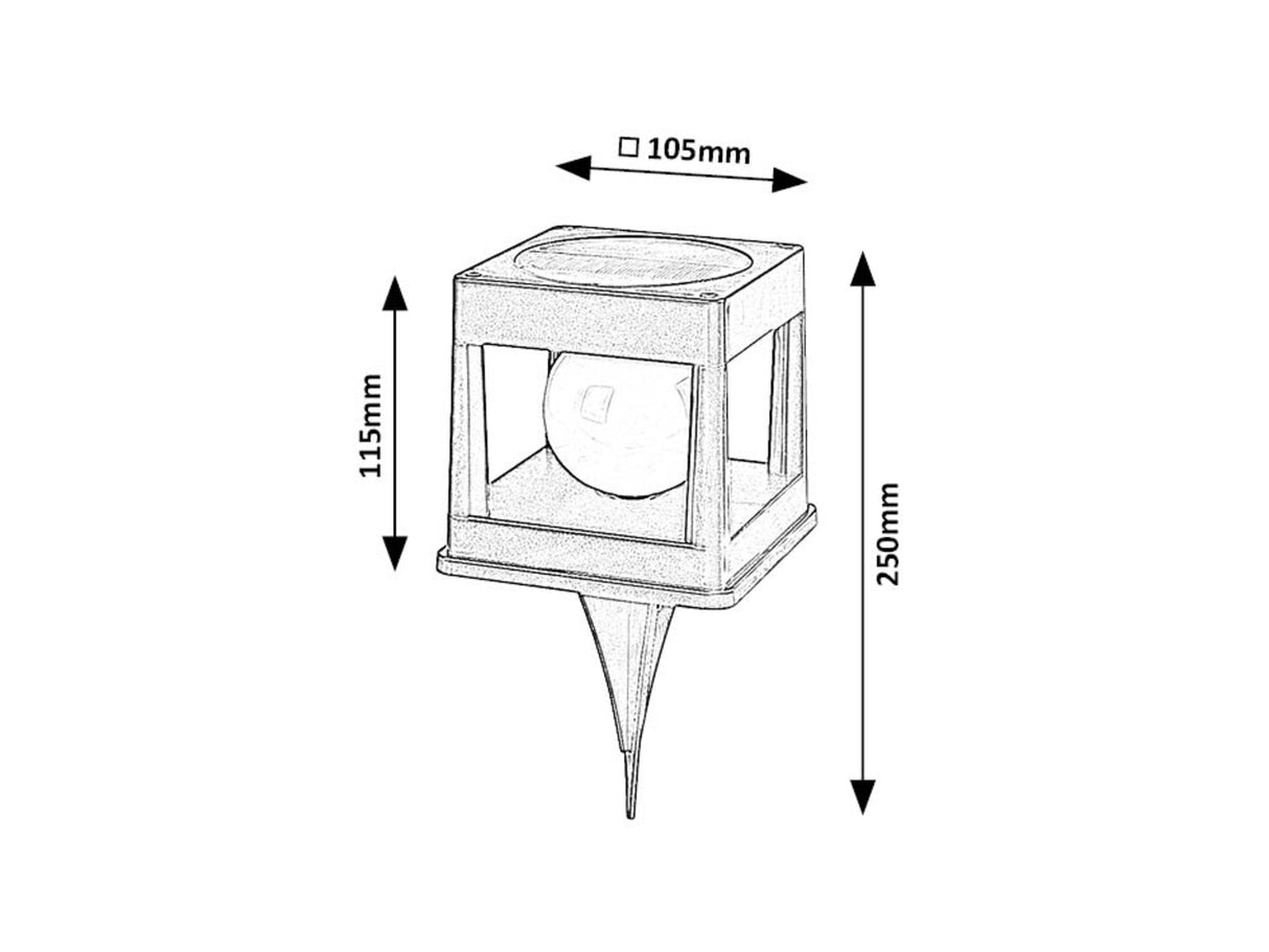 Lampa LED exterior solara Holne, negru, 0,3W, IP44, Rabalux, 77188
