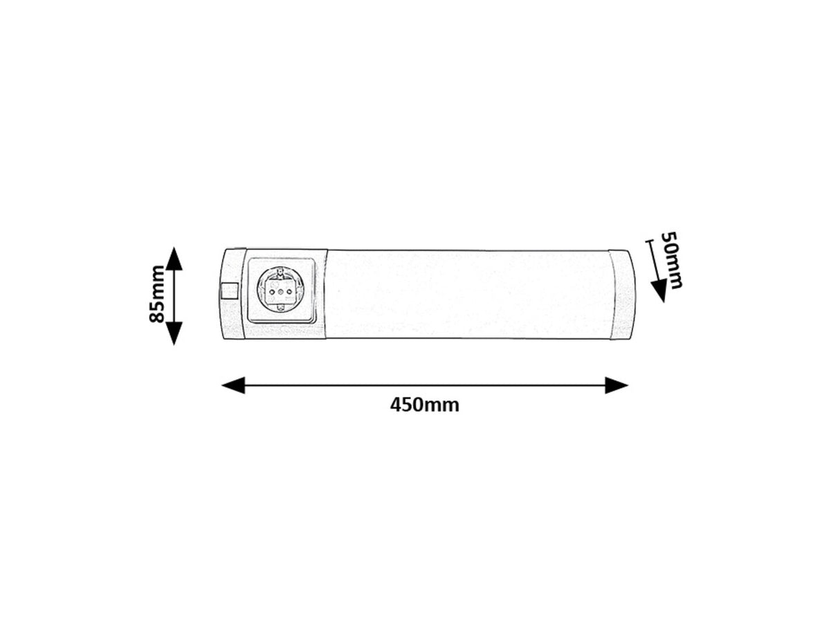 Corp led cu priza Soft 2, argintiu, LED 5W, 260lm, 4000K, L.45cm, Rabalux, 78055