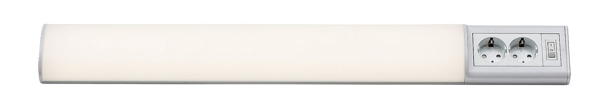 Corp led cu intrerupator si 2 prize Bath 2, alb, LED 15W, 1350lm, 4000K, L.70cm, Rabalux, 78065