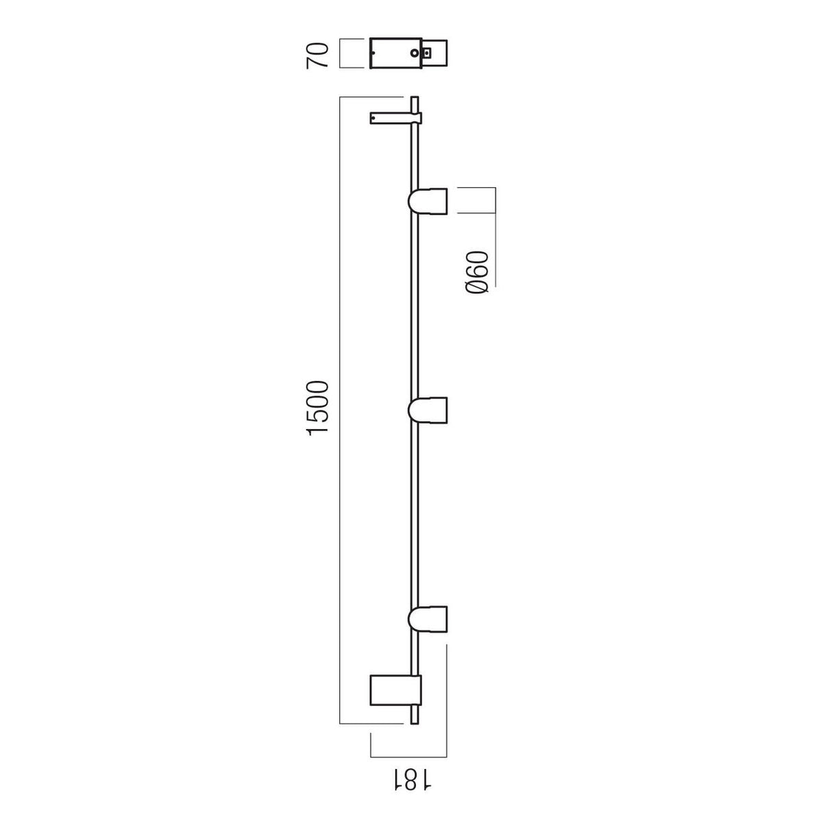 Plafoniera LED Kobe, negru/silver coffee, 20W, 1821lm, 2700K, L.150cm, IP20, Redo, 01-4213