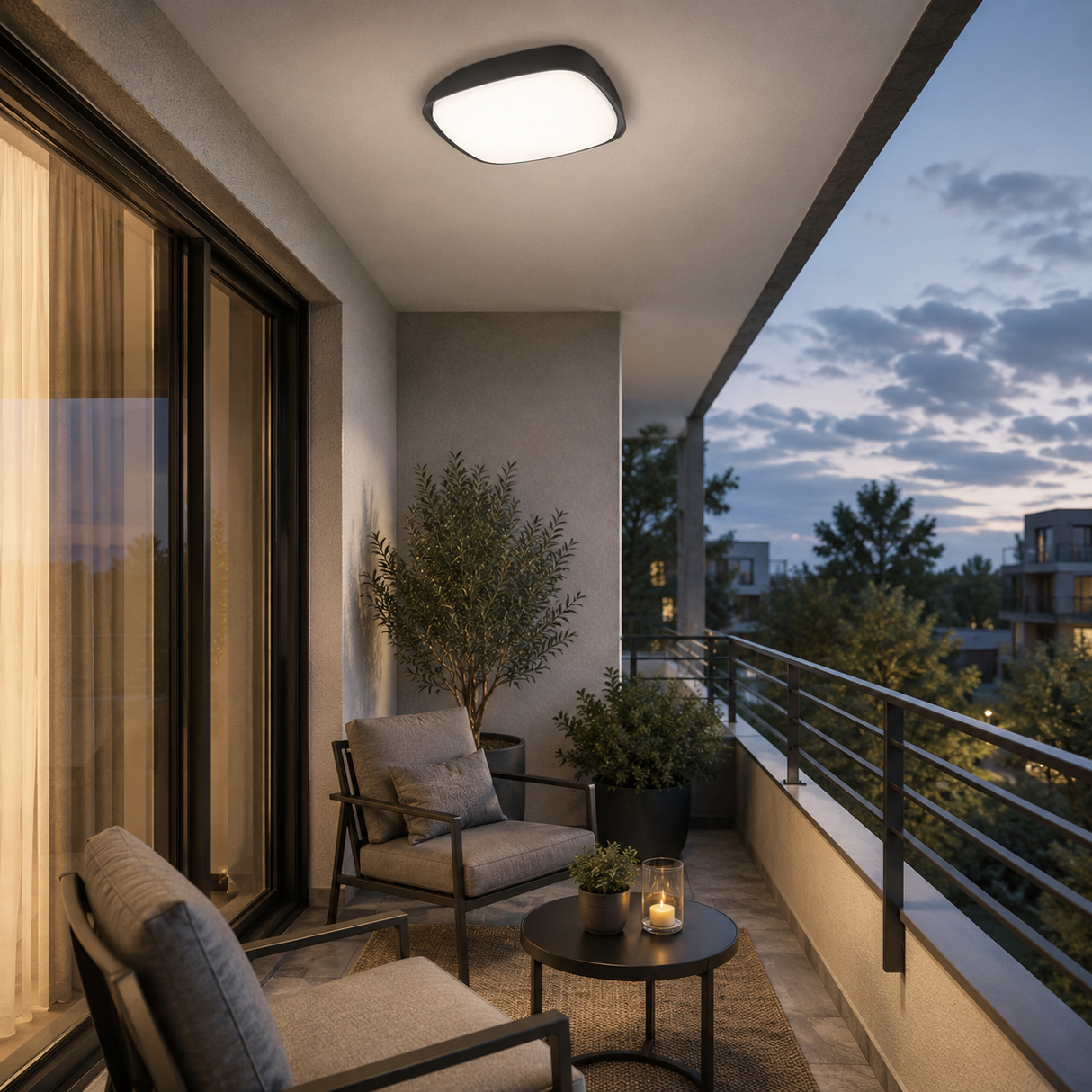 Plafoniera LED exterior Austin, antracit, 20W, 2000lm, 4000K, D.25cm, IP65, Rabalux, 8797