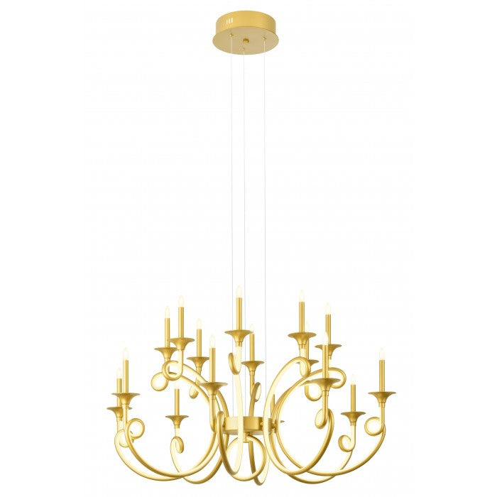 Candrlabru Chateau, auriu mat, LED, 119W, 7896 lumeni, alb cald 3000K, D.90 cm, Incanti ICH C16 11