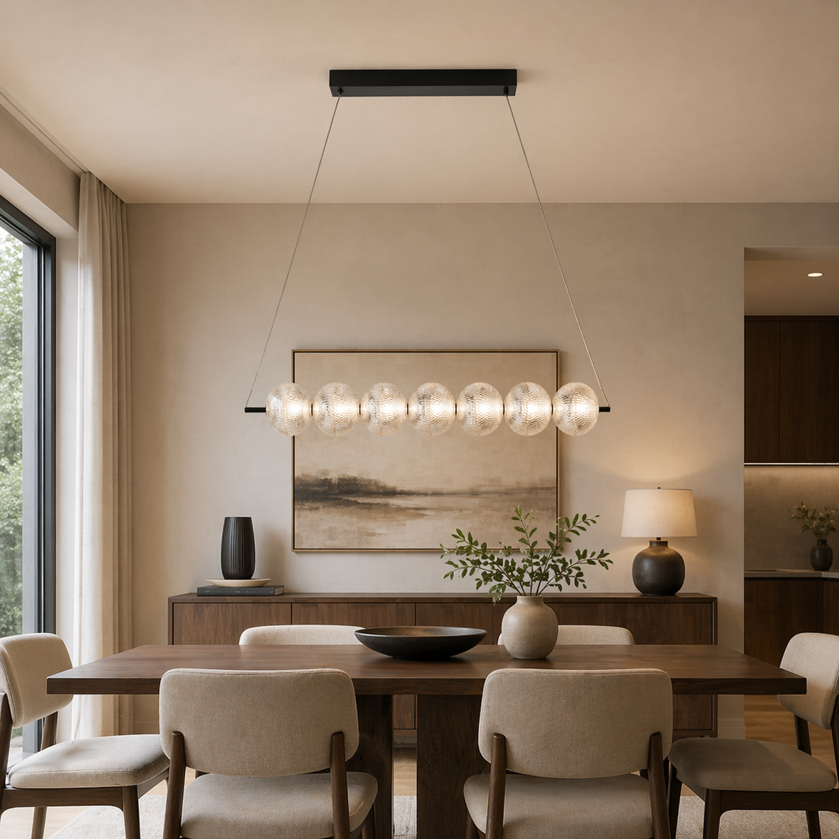 Lustra Ventura, negru mat, LED, 36W, 3611 lumeni, alb cald 3000K, L.84 cm, Smarter 01-4026