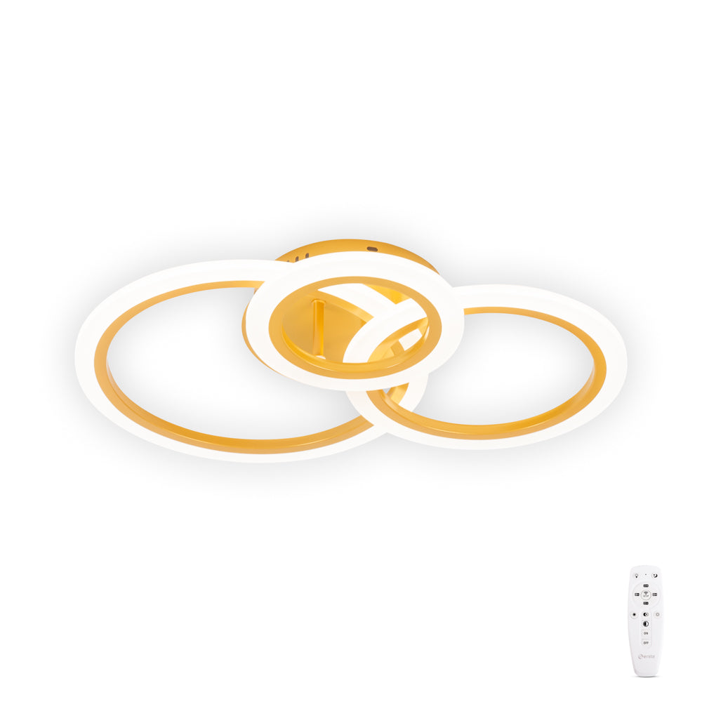 Lustra LED cu telecomanda, 45W, auriu, 2700 lumeni, 3500-6000K, D50cm, 75198