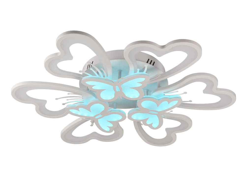 Plafonieră LED cu fluturași RGB și telecomandă, lumină reglabilă (caldă, neutră, rece), 100W, 8500lm, IP20, LE86909
