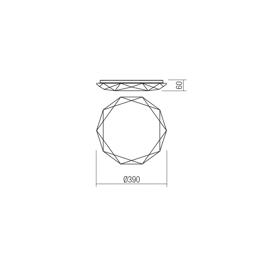Plafoniera LED Diamant Ø390, 24W, 6400K-075049