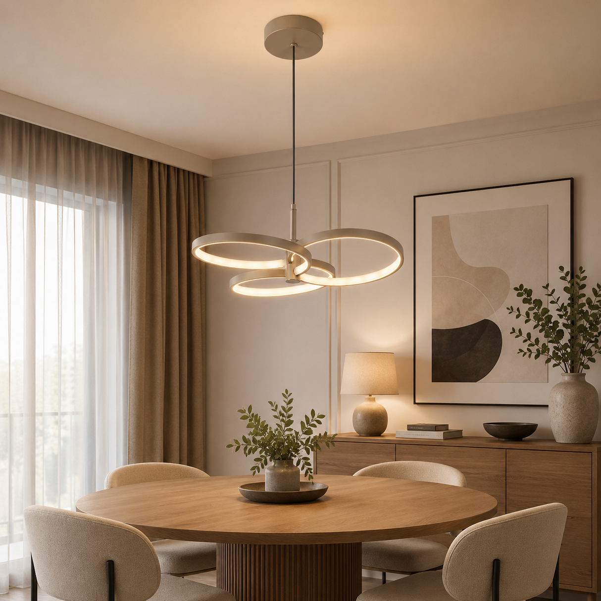 Lustră LED suspendată modernă 50W 4000lm cu telecomandă și lumină reglabilă – Isidora