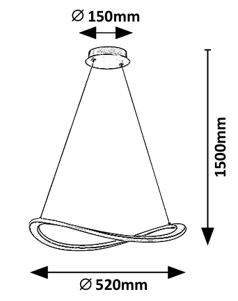 Lustra suspendata LED Kallira, auriu mat, 40W, 2100lm, 3000K, H.150cm, IP20, Rabalux, 72281