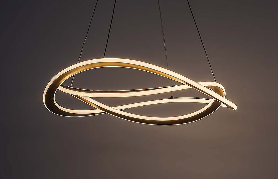 Lustra suspendata LED Kallira, auriu mat, 40W, 3800lm, 3000K, H.150cm, IP20, Rabalux, 72282