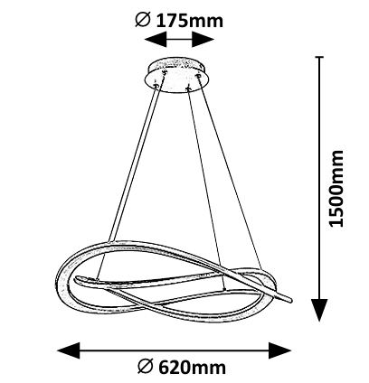 Lustra suspendata LED Kallira, auriu mat, 40W, 3800lm, 3000K, H.150cm, IP20, Rabalux, 72282
