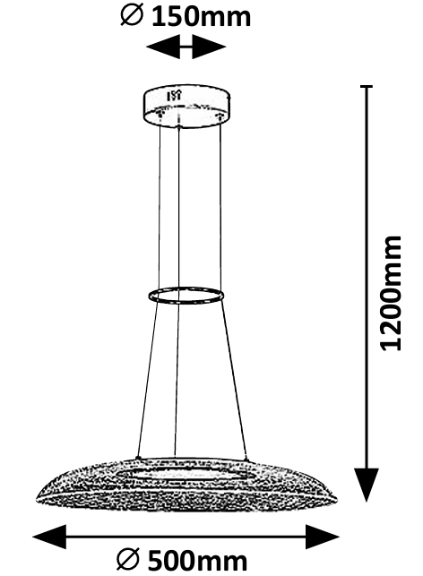 Lustra suspendata LED Zofrael, auriu mat, 24W, 1850lm, 3000K, H.120cm, IP20, Rabalux, 72411