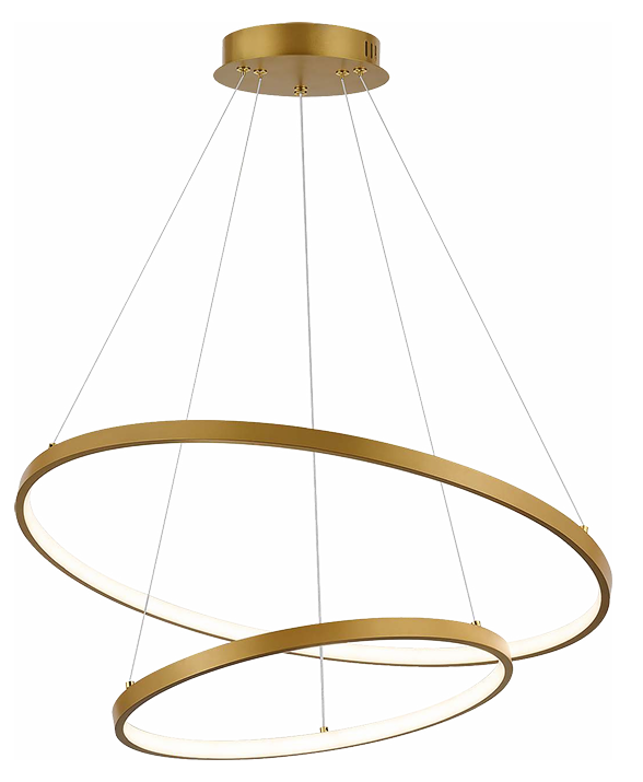 Lustra suspendata LED cu telecomanda Beliza, auriu mat, 75W, 6100lm, 3000K-6500K, H.120cm, IP20, Rabalux, 72348