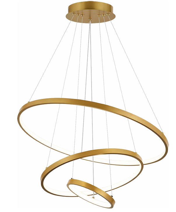 Lustra suspendata LED cu telecomanda Beliza, auriu mat, 90W, 7200lm, 3000K-6500K, H.120cm, IP20, Rabalux, 72349